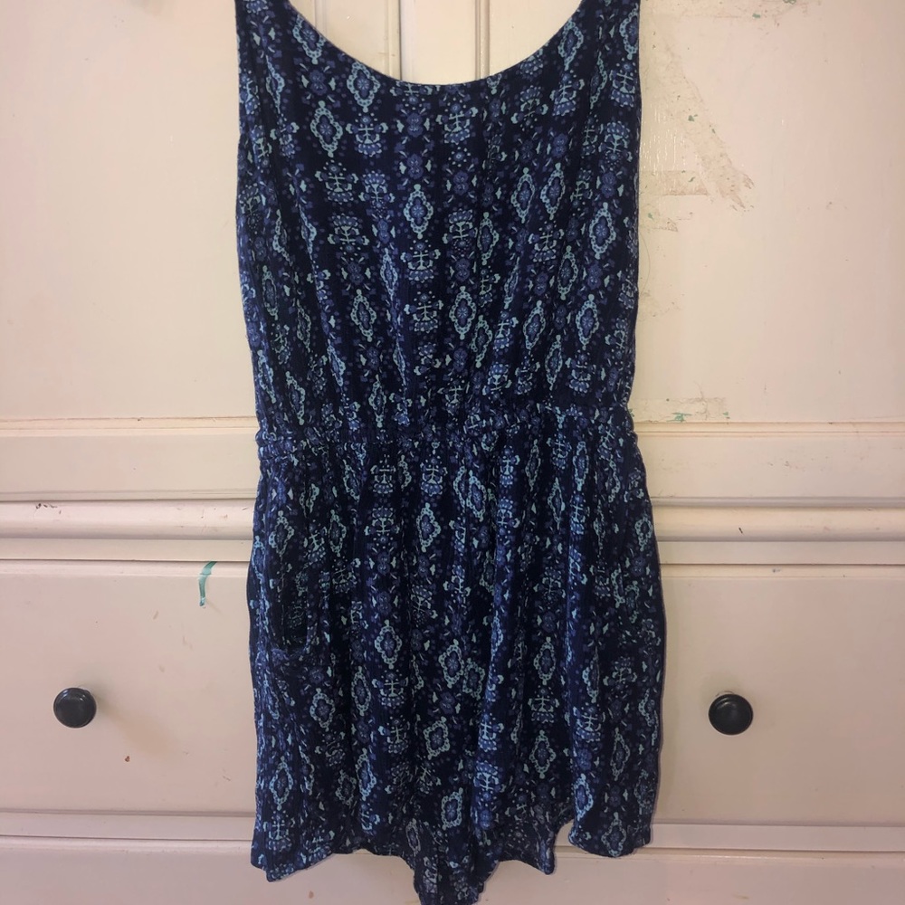 Blue pattern romper